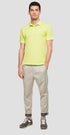 REPLAY - DYED C0TT0N PIQUET SHORT SLEEVE POLO | LIGHT GREEN